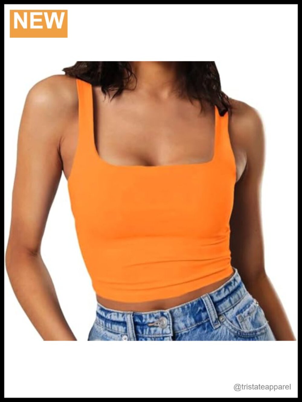 Sleeveless Strappy Square Neck Double Layer Crop Tank Top Workout Basic